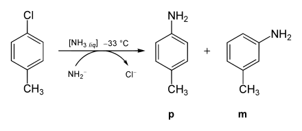 Reaktion von Chlortoluol mit Amidionen