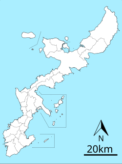 高江ヘリパッド問題の位置（沖縄本島内）