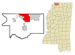 Vị trí của Southaven in the State of Mississippi