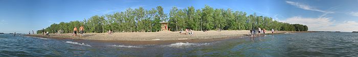 Panorama d'une plage du parc d'État de Presque Isle