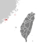 Location of Kinmen County in Taiwan