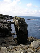 Ejemplo de stack en formación, Yesnaby, Mainland Orkney