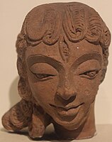 Tête en terre cuite de Parvati, Musée national, New Delhi