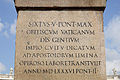 * Nomination Inscription on the Vatican obelisk --Livioandronico2013 15:05, 31 August 2014 (UTC) * Promotion Good quality.--Famberhorst 15:44, 31 August 2014 (UTC)A translation could be helpful...--Jebulon 10:25, 4 September 2014 (UTC) I don't know latin :P --Livioandronico2013 12:32, 10 September 2014 (UTC)