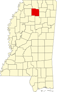 Map of Misisipi highlighting Lafayette County