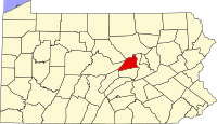 Map of Pennsylvania highlighting Union County