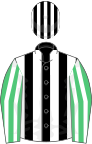 Black and white stripes, emerald green and white striped sleeves