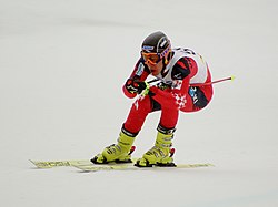 kroatiska Super-G-åkaren Danko Marinelli i en österrikisk tävling i Spital am Semmering i mars 2008