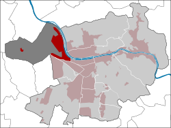 Lage des Stadtteils Wieblingen in Heidelberg