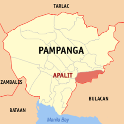 Map of Pampanga with Apalit highlighted