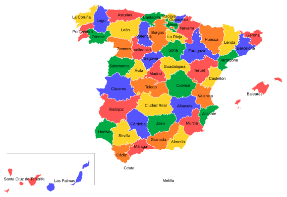 File:Provinces of Spain.svg