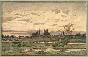 Vue de Moulins (1850-1860), aquarelle, New York, Metropolitan Museum of Art.