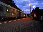 Eilzugwagen 74 770 and the three Donnerbüchsen at Seebrugg passenger station