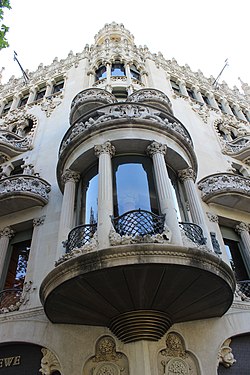 Balcony of Casa Lleó Morera, Barcelona, Spain