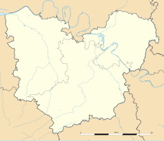 Mapa konturowa Eure, po prawej nieco u góry znajduje się punkt z opisem „Berthenonville”