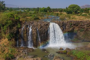 Die Blou Nyl-waterval (Tis Issat) naby die Tanameer, Ethiopië.