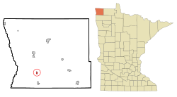 Location of Kennedy, Minnesota