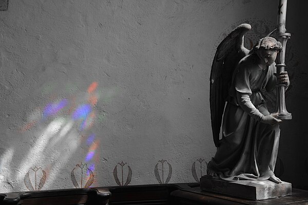 Angel statue in Argol Church, Britanny (France)