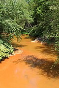 A creek affected by abandoned mine drainage