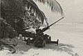 Image 2240mm antiaircraft gun from the United States Marine Corps' 2d Airdrome Battalion defending the LST offload at Nukufetau on August 28, 1943. (from History of Tuvalu)