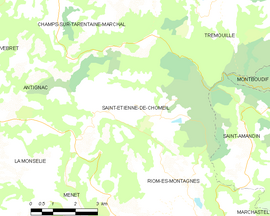 Mapa obce Saint-Étienne-de-Chomeil