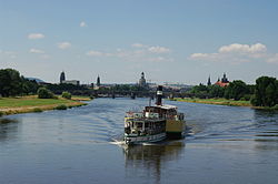 Hjulångare på floden Elbe