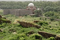 Ghiyath al-Din Tughluq's tomb as seen from Tughluqabad