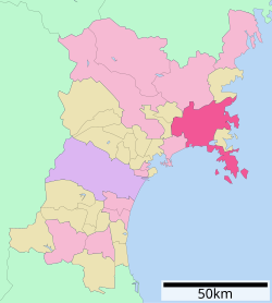 Location of Ishinomaki in Miyagi Prefecture