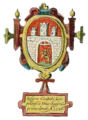 Coat of arms, from the View of Lviv, designed by Abraham Hogenberg (1618)