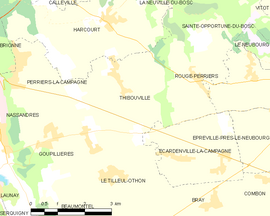 Mapa obce Thibouville