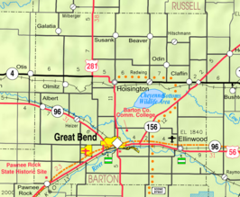 Kaart van Barton County