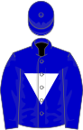 Blue, white inverted triangle