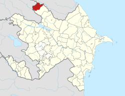 Map of Azerbaijan showing Balakan Rayon