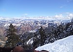 Snow-covered mountains and trees