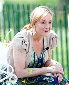 J.K. Rowling, a blond, blue-eyed woman, who is the author of the series.