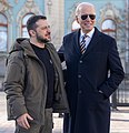 Biden and Zelenskyy outside St. Michael's Cathedral, Kiyv