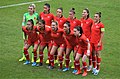 Turkey women's national football team in the home match against Estonia on 4 October 2019: Akgöz (1), Kaya (17), Nurdoğan (7), Pekel (10), Topçu (16), Hançar (19), Karagenç (3), Cümert (6), Altunkulak (14), Yeniçeri (2), Uzungüney (9), Kara (5).