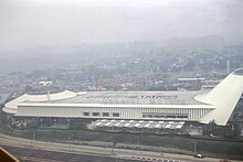 Aerial view of the General Motors Pavilion