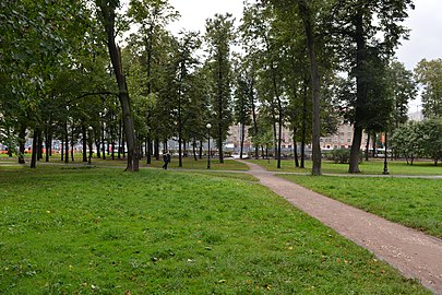 Петровский парк вблизи станции метро «Динамо» с уничтоженным подлеском и кустами