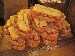 Tartines franc-comtoise, marché de Noël de Montbéliard.