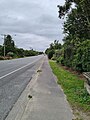 Cust's main street (ISR72), looking east. December 2023