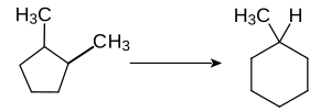 Isomerisierung von 1,2-Dimethylcyclopentan in Methylcyclohexan