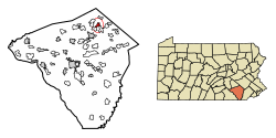 Location of Denver in Lancaster County, Pennsylvania