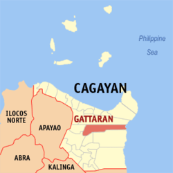 Mapa de Cagayan con Gattaran resaltado