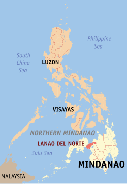 Mapa iti Filipinas a mangipakita ti pakasarakan iti Lanao del Norte.