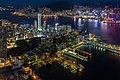 Night View of the Victoria Harbour, Hong Kong from sky100