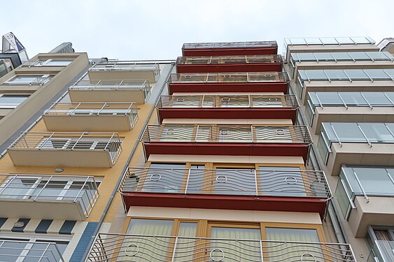 Apartment buildings facing the North Sea at Wenduine, Belgium