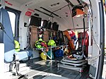 Interiör i en EC145-ambulanshelikopter från Brescia, Italien