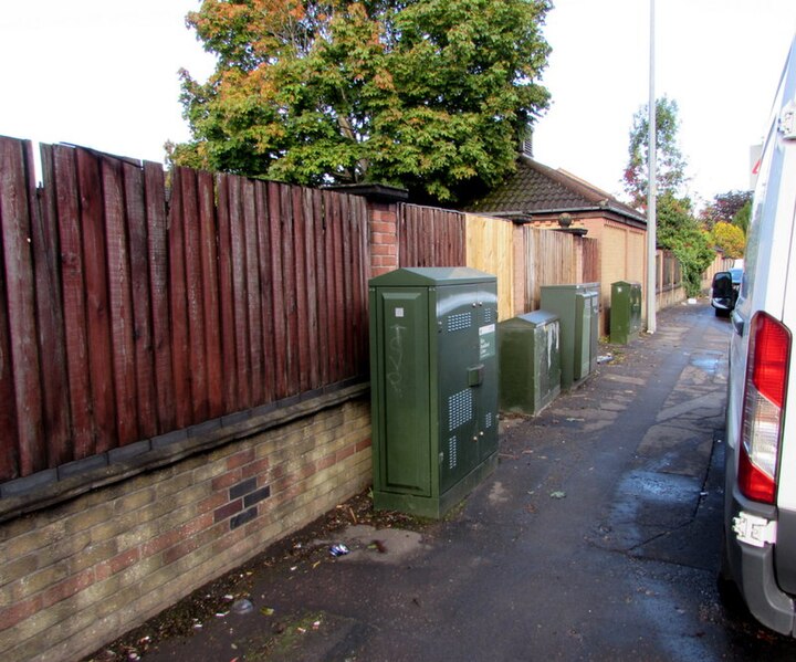 File:Four telecoms cabinets, Sloper Road, Cardiff - geograph.org.uk - 5557930.jpg