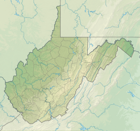 Map showing the location of Kanawha State Forest